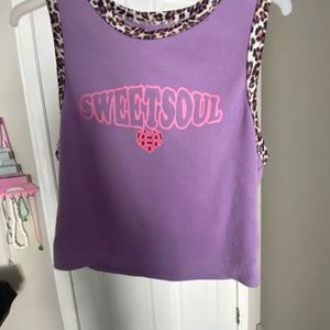 Purple SWEETSOUL cropped tank top